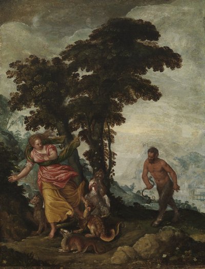 Cnota ścigana przez Vice, ok. 1570-1600 (olej na płótnie) autorstwa Italian School