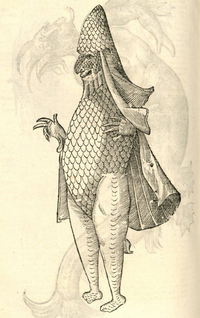 ilustracja przedstawiająca Monstro Marinus z filmu „Historia potworów Aldrovandisa”, 1642 r. autorstwa Italian School