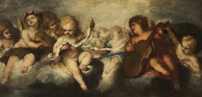Anioły tworzące muzykę autorstwa Italian School Italian School