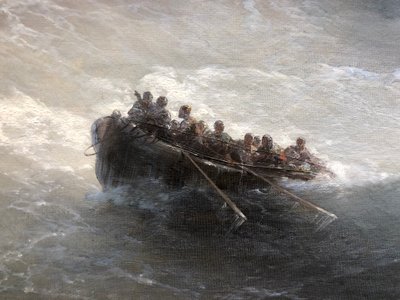 Fragment łodzi z ludźmi autorstwa Ivan Aivazovsky