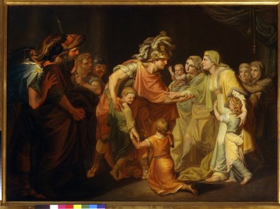Rosyjski książę Światosław I (ok. 945-972) odnajduje swoją rodzinę w Kijowie po kampanii na Dunaju w 967 r. Obraz Iwana Akimowicza Akimow (1754-1814) autorstwa Ivan Akimovich Akimov