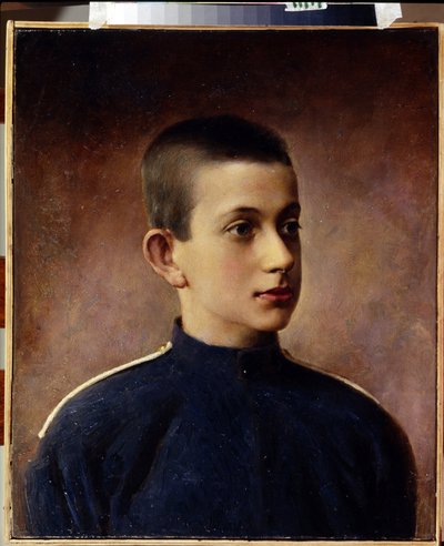 Portret wielkiego księcia Konstantina Nikołajewicza Rosji (1827-1892). (Portret Wielkiego Księcia Konstantego Nikołajewicza Rosji). Portret nastolatka. Obraz Iwana Aleksiejewicza Tyurina (1824-1904), olej na płótnie. XIX-wieczna sztuka rosyjska. Kraj centr autorstwa Ivan Alekseevich Tyurin