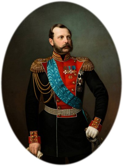 Portret cesarza Aleksandra II 1818-1881, lata 60. XIX wieku autorstwa Ivan Alexeevich Tyurin