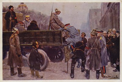 Aresztowanie rosyjskich generałów podczas rewolucji lutowej 1917 r. autorstwa Ivan Alexeyevich (after) Vladimirov