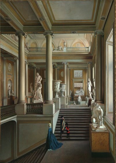 Główna klatka schodowa Akademii Sztuk Pięknych w Petersburgu”, 1830. autorstwa Ivan Alexeyevich Ivanov