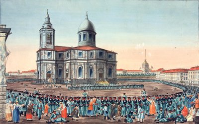 Milicja Ludowa na placu św. Izaaka w Petersburgu, 1815 r. autorstwa Ivan Alexeyevich Ivanov