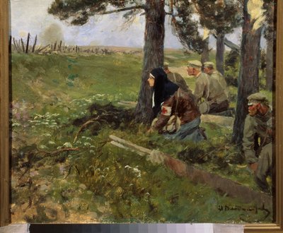 Pielęgniarka z wojskami rosyjskimi autorstwa Ivan Alexeyevich Vladimirov