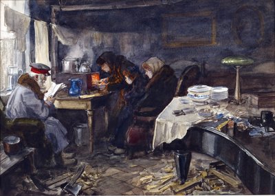 Nędzne życie rosyjskiej szlachty i osób wysokich rangą podczas rewolucji Władimira Iwana Aleksiejewicza (1869-1947). Akwarela, gwasz na papierze autorstwa Ivan Alexeyevich Vladimirov