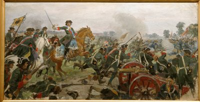 Bitwa pod Połtawą w 1709 r. (olej na płótnie) autorstwa Ivan Alexeyevich Vladimirov