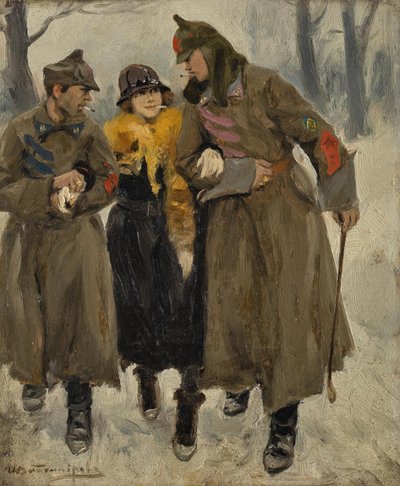 Żołnierze Z Prostytutką. autorstwa Ivan Alexeyevich Vladimirov