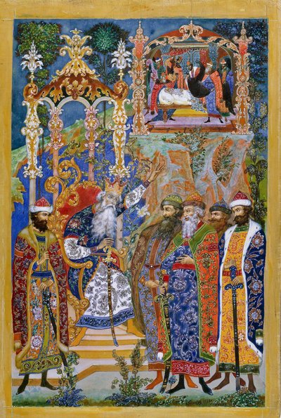 Ilustracja do Opowieści o kampanii Igora, 1932-1933. autorstwa Ivan Ivanovich Golikov