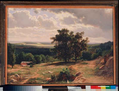 Dęby, Krajobraz koło Dusseldorfu (Niemcy) - Dęby, Krajobraz koło Dusseldorfu - Obraz Ivan Ivanovich Shishkin (Chichkine) (1832-1898), olej na drewnie autorstwa Ivan Ivanovich Shishkin