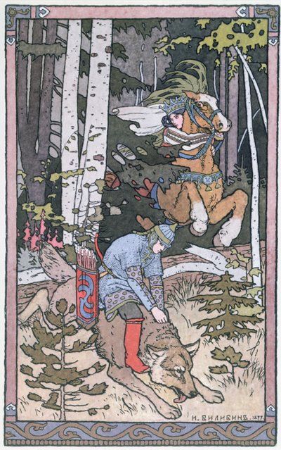 Scena z bajki rosyjskiej, 1899 autorstwa Ivan Yakovlevich Bilibin