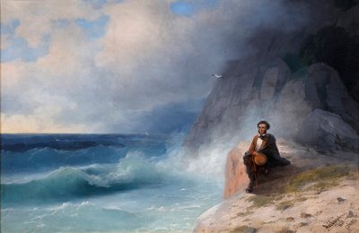 Aleksander Puszkin nad Morzem Czarnym, 1868 r. autorstwa Ivan Konstantinovich Aivazovsky