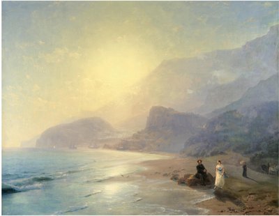 Aleksander Puszkin i księżna Maria Raevskaya koło Gurzuf, 1886 autorstwa Ivan Konstantinovich Aivazovsky