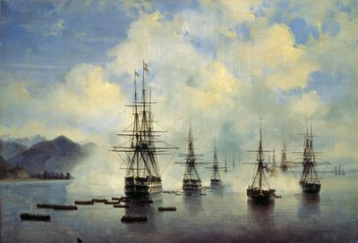Lądowanie generała N.Raewskiego pod Subaschi w lipcu 1839 r. autorstwa Ivan Konstantinovich Aivazovsky