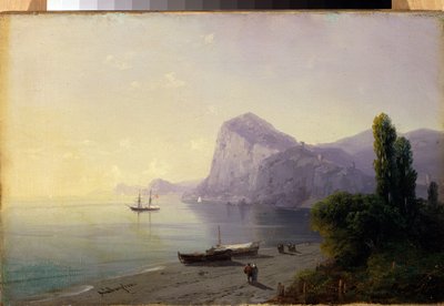 La forteresse de Sudak (Ukraina) (Sudak, Twierdza). Peinture de Ivan Konstantinovich Aivazovsky (Ivan Konstantinovich Aivazovsky autorstwa Ivan Konstantinovich Aivazovsky
