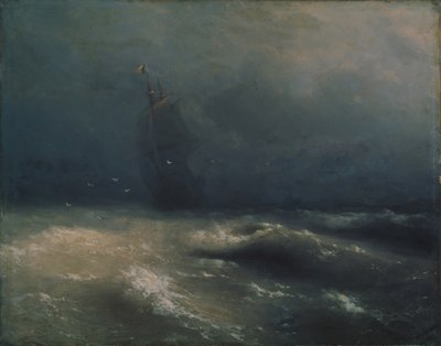 Burza na wybrzeżu w Nicei, 1885 autorstwa Ivan Konstantinovich Aivazovsky