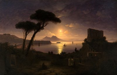 Zatoka Neapolitańska w księżycową noc, 1842 autorstwa Ivan Konstantinovich Aivazovsky