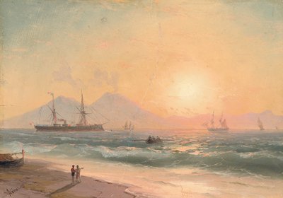 Oglądanie statków o zachodzie słońca, autorstwa Ivan Konstantinovich Aivazovsky