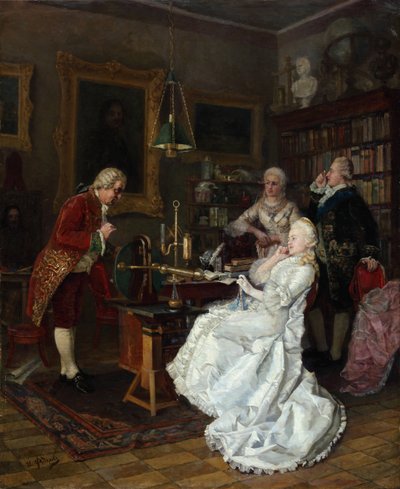 Cesarzowa Katarzyna II odwiedzająca uczonego Michaiła Łomonosowa, 1884 autorstwa Ivan Kuzmich Fyodorov