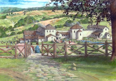 Wielka rzymska willa Witcombe, około AD250, c1990-2010 autorstwa Ivan Lapper