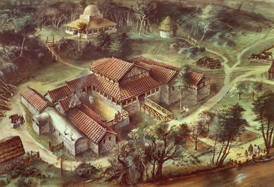 Willa rzymska Lullingstone, AD360, c1990-2010 autorstwa Ivan Lapper