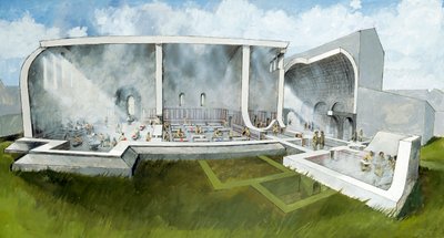 Łaźnia w Wroxeter Roman City, II wiek, ok. 1990-2010 autorstwa Ivan Lapper