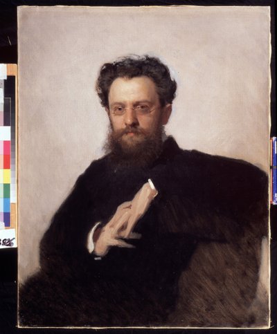 Portret historyka sztuki prof. Adriana (Adriena) Prakhova (1846-1916) (Portret historyka sztuki prof. A.Prakhova). Obraz Iwana Nikołajewicza Kramskoja (1837-1887), olej na płótnie autorstwa Ivan Nikolaevich Kramskoy