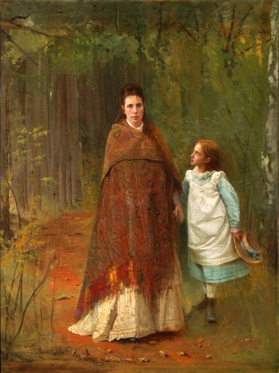 W parku. Portret żony i córki artysty, 1875 autorstwa Ivan Nikolaevich Kramskoy
