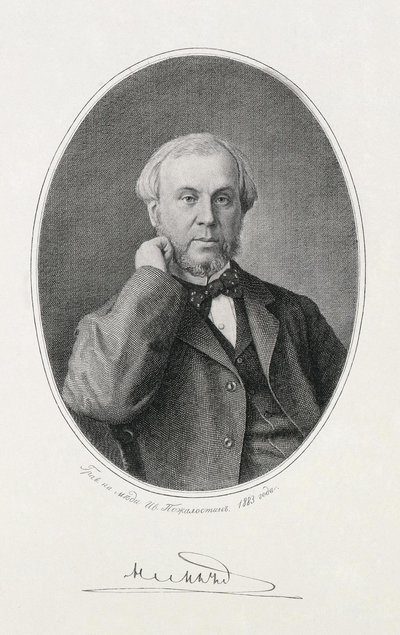 Portret Mikołaja Aleksiejewicza Miljutina 1818-1872, 1883 autorstwa Ivan Petrovich Pozhalostin