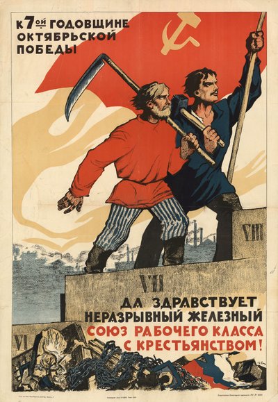 Niech żyje nierozerwalny żelazny sojusz klasy robotniczej i chłopstwa!, 1924. autorstwa Ivan Vasilievich Simakov