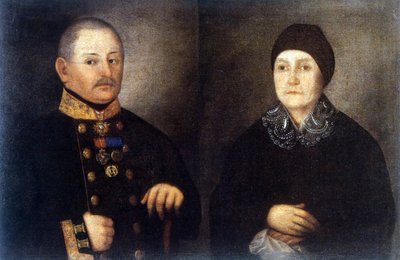 portret majora Kroupianowa i jego żony autorstwa Ivan Vasilievich Tarkhanov