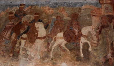 Fresk w katedrze Matki Bożej Znaku, Nowogród, początek XVIII wieku. autorstwa Ivan Yakovlevich Bakhmatov