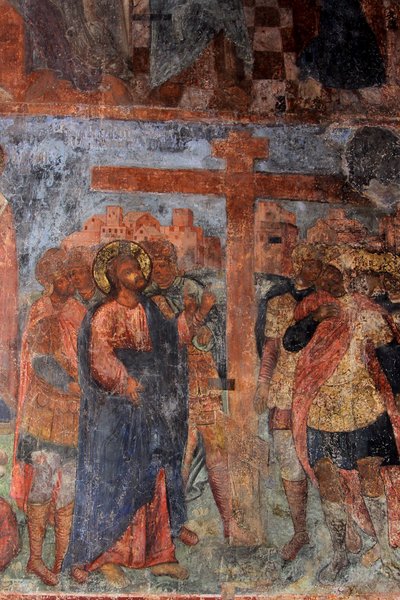 Fresk w katedrze Matki Bożej Znaku, Nowogród, początek XVIII wieku. autorstwa Ivan Yakovlevich Bakhmatov