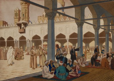 Dziedziniec meczetu i uniwersytetu Al-Azhar, Kair, 1928 autorstwa Ivan Yakovlevich Bilibin
