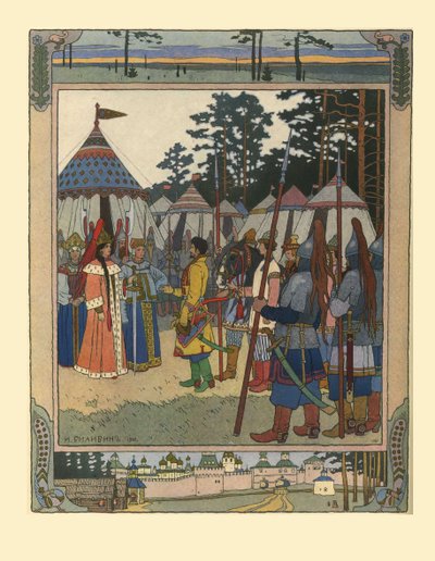 Ilustracja do bajki Marya Morevna, 1901 autorstwa Ivan Yakovlevich Bilibin