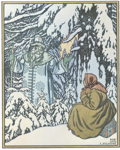 Ilustracja do bajki Morozko, 1932 autorstwa Ivan Yakovlevich Bilibin