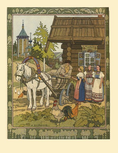 Ilustracja do bajki Pióro Finisty Sokoła, 1901-1902 autorstwa Ivan Yakovlevich Bilibin