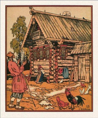 Ilustracja do Bajki o rybaku i rybie, 1933 autorstwa Ivan Yakovlevich Bilibin