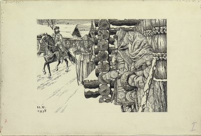 Ulica Moskiewska w XVI wieku, 1938 autorstwa Ivan Yakovlevich Bilibin