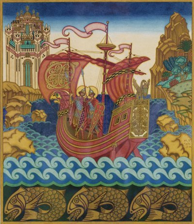 Statek autorstwa Ivan Yakovlevich Bilibin