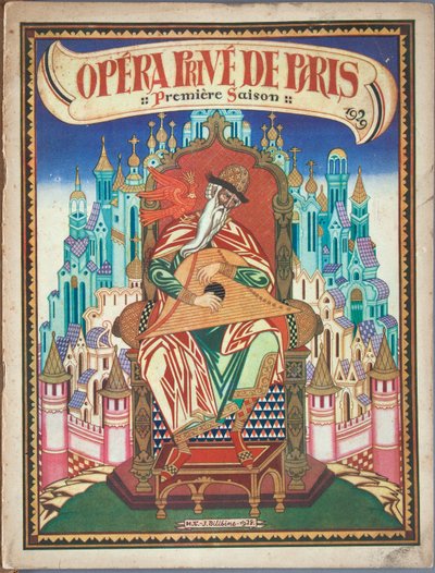 Strona tytułowa programu pamiątkowego do opery Opowieść o carze Saltanie N. Rimskiego-Korsakowa, 1928 autorstwa Ivan Yakovlevich Bilibin