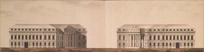 Plan placu przed Admiralicją, ok. 1770 (pióro, pędzel, tusz i akwarela) autorstwa Ivan Yegorovich Starov