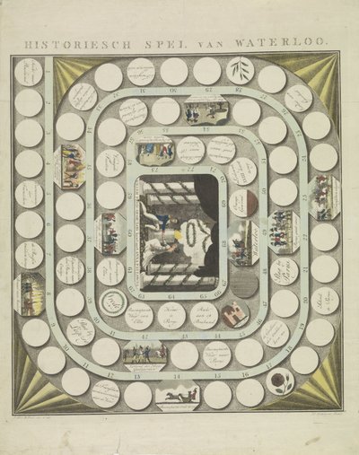 Gra pod Waterloo, 1815 Gra historyczna pod Waterloo (tytuł na obiekcie) autorstwa J.B.D. Wibmer