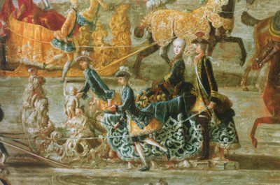 Cesarska przejażdżka saniami z okazji ślubu cesarza Józefa II z jego drugą żoną Marią Josephą von Bayern: fragment sań (zob. także 87694) autorstwa J.C. Auerbach