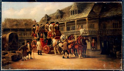 Wejście na pokład autokaru do Londynu, 1879 autorstwa J.C. Maggs