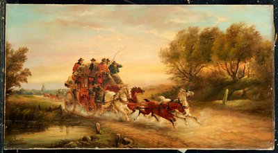 Autobus pocztowy z Oxfordu do Londynu, 1883 r. autorstwa J.C. Maggs