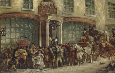 White Horse Cellar Hatchetts, Piccadilly, Londyn (chromolitho) autorstwa J.C. Maggs