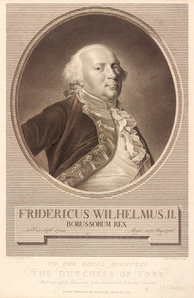 Fryderyk Wilhelm II, król Prus autorstwa J.F. Clemens